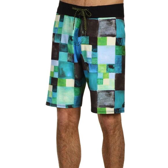 NEW QUIKSILVER MEN SIZE 30 BOARDSHORTS SHORTS SWIMSUIT Dusk Ride Blue Stretch - Picture 1 of 5